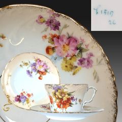 オールドノリタケ アールヌーボー様式 高級金盛上薔薇図紋６枚プレートセットその1 里帰り オールドノリタケ RCマーク エナメルビジュー 金盛上