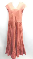 ◇ ⊂ green label relaxing ティアード マキシ ワンピース 半袖 マキシ丈 ワンピース サイズ38 オレンジ系 レディース E  【1411210001845】