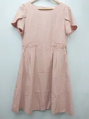 ◇ ◎ ●未使用● GALLERYVISCONTI タグ付き バックジップ 半袖 膝下丈 ワンピース サイズ3 ピンク レディース P 【1308160075951】