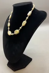 SN246 白蝶貝 ホワイトシェル デザインネックレス マザーオブパール 首周り 38cm 重さ 17.3g