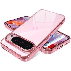 透明 カバー スマホケース TPU ピクセル9/9pro 薄型 耐衝撃 クリア ケース 人気 用 9/9pro 落下防止(ローズゴールド) pixel Google