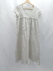 ◇ ◎●未使用●Θ gelato pique ボーダー 部屋着 半袖 ロング ワンピース サイズ F ホワイト系 レディース E  【1501160040992】