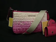 ■新品同様■ MICHAEL KORS マイケルコース ストロー クロスボディ ショルダーバッグ レディース ピンク系×ホワイト系 BS0372