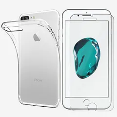 [C211F203] iPhone7 plus ケース 衝撃吸収 2Dソフト保護フィルム + TPU素材 ソフト透明 クリア スマホケース アイホン7 plus カバー 携帯ケース iPhone7 plus アイフォン7プラス iPhone7plus ソフトケ