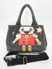 PRADA　プラダ　バッグ　トート　ハンドバッグ　ロボット　デニム地　送料込み　963120