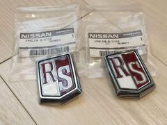 新品未使用 日産純正 DR30 スカイライン GTR GT-R サイドエンブレム RS 左右 Nissan Genuine Skyline side emblem 2 pieces set JDM