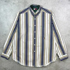 90年代 TOMMY HILFIGER トミーヒルフィガー 長袖 ボタンダウン ストライプシャツ メンズXXL相当 