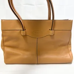 【送料無料】TOD'S/トッズ/ハンドバッグ/レザー/モカシーノ/トートバッグ/A4サイズ/キャメルブラウン/中古品