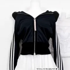 ビンテージアディダス 白 黒 黒白 2Way カモフラージュ 後ろロゴ ブラックベルベット ボアフリース ファー フード付きジャージ