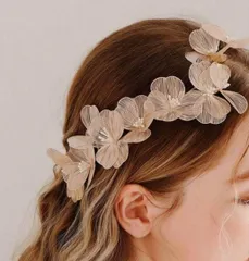 【即日～翌日発送】フラワーヘッドドレス　ピンク　結婚式　お呼ばれ　*a9