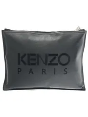 KENZO ケンゾー タイガー刺繍レザークラッチバッグ ブラックのサムネイル