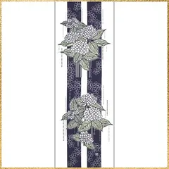 ☆彡送料無料でお届け☆彡Color:紺青 染の安坊 手ぬぐい「段葛に紫陽花 紺青」 本染め 綿100% 特岡 日本製 35cm×100cm