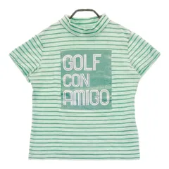 サイズ：L CALLAWAY キャロウェイ  ハイネック半袖Tシャツ ボーダー柄 グリーン系 [240101504878] ゴルフウェア レディース ストスト