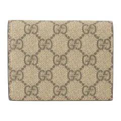 新品 グッチ GUCCI 2つ折り財布 GGスプリーム ベージュ/ブラウン