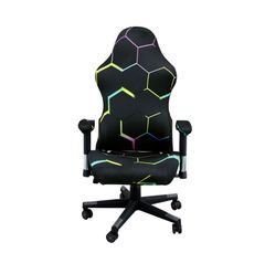 【新品未開封】 アームレストカバー付きストレッチゲーミングチェアシートカバー 事務椅子 伸縮性 洗える 着脱可能 3Dプリント (椅子なし) ゲームチェアカバー (03)…