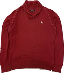Burberry Black label 　ニット　セーター　ショールカラー　レッド　バーバリーブラックレーベル