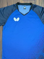 Butterfly バタフライ JTTA公認 卓球 ゲームシャツ ユニフォーム S 青