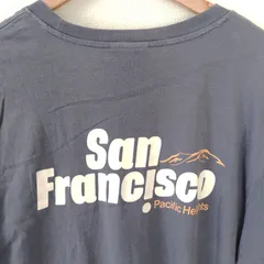 (^w^)b H＆M エイチアンドエム  サンフランシスコ ラウンドネック 半袖  両面 プリント Tシャツ カットソー コットン100％ カジュアル デイリー アウトドア レジャー スポーツ ジム アメカジ レイヤード スタイル  ネイビー メンズ サイズL