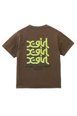 X-girl エックスガール 105251011010 DRIPPING PAINT LOGO S/S TEE Tシャツ BROWN 正規通販 レディース