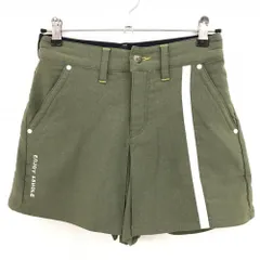 【超美品】フィラゴルフ キュロットスカート カーキ×白 レオパード柄地模様 裏起毛 ストレッチ  レディース S ゴルフウェア FILA GOLF