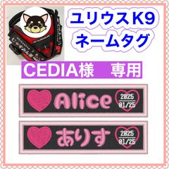 CEDIA様　専用　ユリウスk9 キロナイナー　犬用品　ネームタグ　刺繍名前ワッペン　ハーネス名札　犬