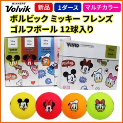 Volvik ボルビック ミッキーフレンズ ゴルフボール マルチカラー 1ダース 12球入り MICKEY＆FRIENDS VV59NA86 ミッキー フレンズ 蛍光 発色 視認性 ヴォルヴィックのサムネイル