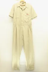【中古】 Dickies メンズつなぎ オールインワン -- つなぎ/Dickies/--/ベージュ 肌色/カーキ/ワッペン/ロゴ