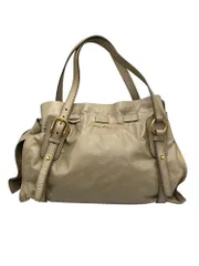 miumiu ミュウミュウ サイドリボン レザー トートバッグ レディース 中古 D4