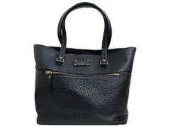 kate spade new york (ケイトスペードニューヨーク) トートバッグ ハンドバッグ レザー 牛皮 ポリエステル 中国製 文字プリント  PXRU4831 ブラック レディース/004