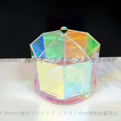 小物入れ 六角柱 回転式 クリア レインボー 多用途 マルチ おしゃれ かわいい インテリア アクセサリー ケース 収納 メイク ボックス カラフル ギフト