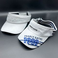パーリーゲイツ　COOL HEAD WEAR サンバイザー　ホワイト系 ➕ メタリックロゴバイザー　シルバー系　2点セット