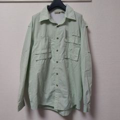 US古着 RUGGED EARTH アウトドアシャツ 長袖 ベンチレーション機能 緑 グリーン XL 05J0706