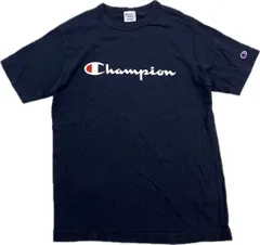 Champion ☆ 大定番 フロント ロゴ◎ ネイビー 半袖 Tシャツ 紺色 M 春夏 スポーツ ストリート アメカジ 古着 人気 チャンピオン■AG255