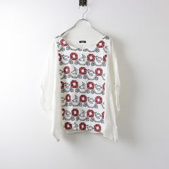 マーブルシュッド marble SUD フラワー刺繍ドルマンブラウス/ホワイト