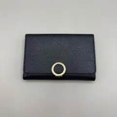 新品同様/未使用級　BVLGARI ブルガリ　三つ折り財布　サークル金具　黒 新品同様/未使用級 BVLGARI ブルガリ 三つ折り財布 サークル金具