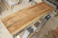 アウトレット キハダ(黄蘖)の一枚板 長さ約110cm 幅約36～42cm 厚さ約3.8cm DIY用 Z005