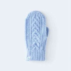 【新品未使用】tet. テト cable miton WOMEN ミトン 手袋 カシミヤ 冬 秋 ファッション 小物 おしゃれ レディース 女性 日本製 ライトブルー ライトグレー 20代 30代 40代