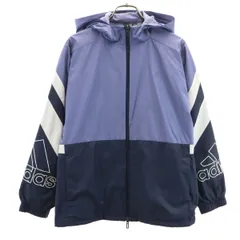 adidas アディダス ウインドブレーカー M ネイビー系 裏トリコット レディース 古着