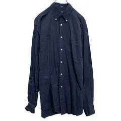 NAUTICA 長袖 無地シャツ ノーティカ M ネイビー ボタンダウン ポケット シンプル 古着卸 アメリカ仕入 a701-5679のサムネイル