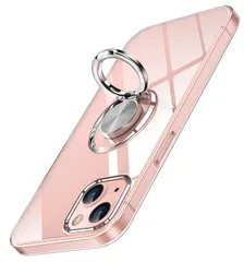 【フォロー割】iPhone15 適用 ケース リング付き クリア アイフォン15 スマホケース OURJOY 透明 TPU 耐衝撃 ストラップホール付き 一体型スタンド機能 車載ホルダー対応 アイホン15 携帯ケース カバー・クリア