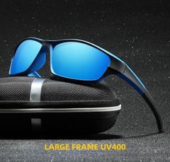 新品 送料込みストリート アウトドア 偏光サングラス 黒/ミラーブルー
