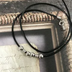 レザーネックレスコード　ブラック　カニカン付き 　チョーカーやレジンハンドメイドに最適！