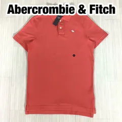 【未使用】【新品タグ付】Abercrombie & Fitch アバクロンビー&フィッチ 半袖ポロシャツ M サーモンピンク 刺繍ロゴ ロングテール 着丈75.5cm 肩幅41cm 身幅(脇下)48cm 袖丈22cm【定価8,600円】