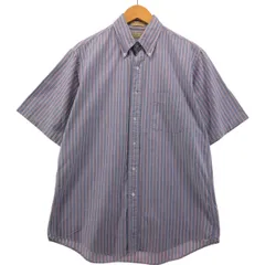 古着 80~90年代 エルエルビーン L.L.Bean 半袖 ボタンダウン ストライプシャツ USA製 メンズL相当/eaa554939