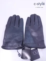 N875 [未使用品] EMPORIO ARMANI エンポリオアルマーニ レザーグローブ S ブラック 624136 羊革 | G★