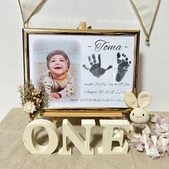 ベビーポスター　命名書　手形足形　写真入り