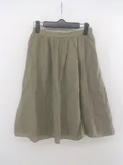 ◇ UNTITLED アンタイトル 膝丈 フレア スカート サイズ1 グリーン系 レディース E  【1304170000488】
