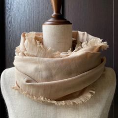 あったらいいな♪を形に…一枚仕立てゆらゆらフリンジWスヌード　ベージュ