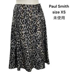 □ 未使用 Paul Smith ポールスミス ロングスカート スカート 絹 総柄 ブラック ネイビー レディース S5T325