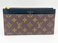 LOUIS VUITTON ルイヴィトン モノグラム スリム パース ポーチ 長財布 コインケース カードケース レザー ブラック M80348 美品